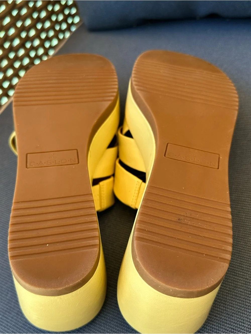Caslon Women’s Yellow Platform Wedge Slide Sandals